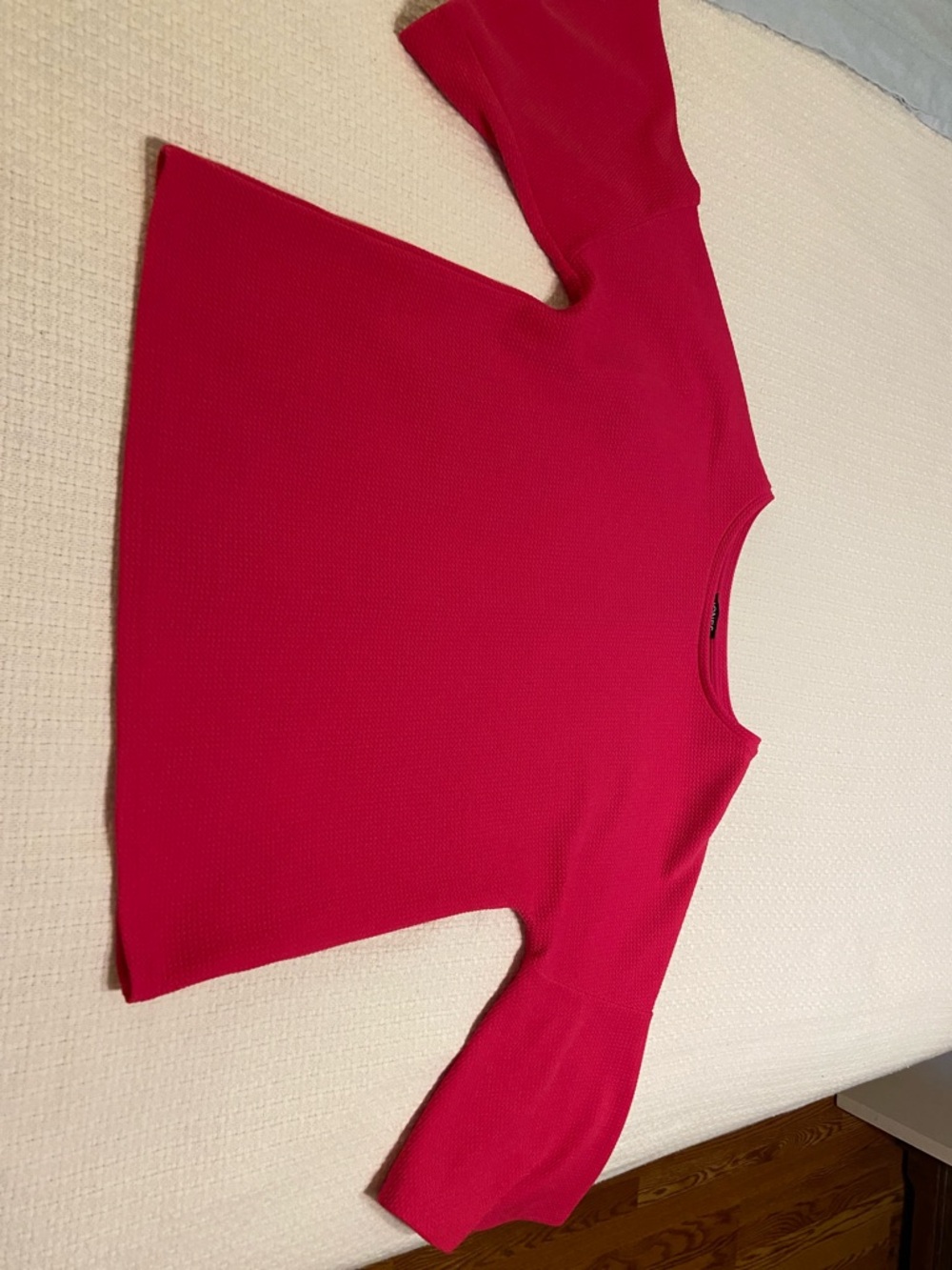 Jones New York Bright Pink Crewneck Short-Sleeve Sweater